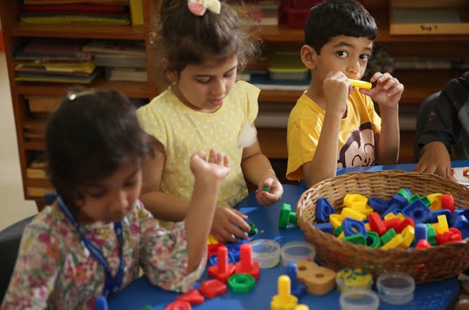 Children enjoying activities at Samridya Pre-School